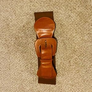 burnt ORANGE / BROWN wide stretch BELT